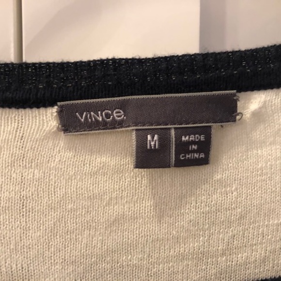 Vince Navy & White Stripe Lightweight Sweater-Size M Designer Women - Picture 5 of 9